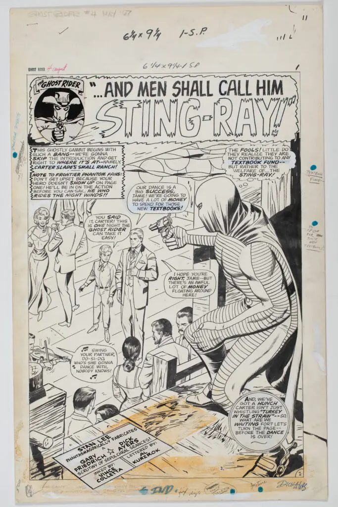Sting-Ray, a superhero, confronts a group of people on a beach with mysterious powers.