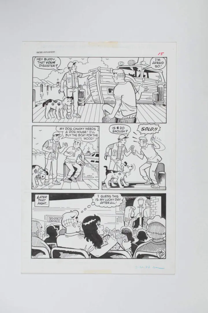 Comic strip with characters discussing a plan and reacting to a situation.