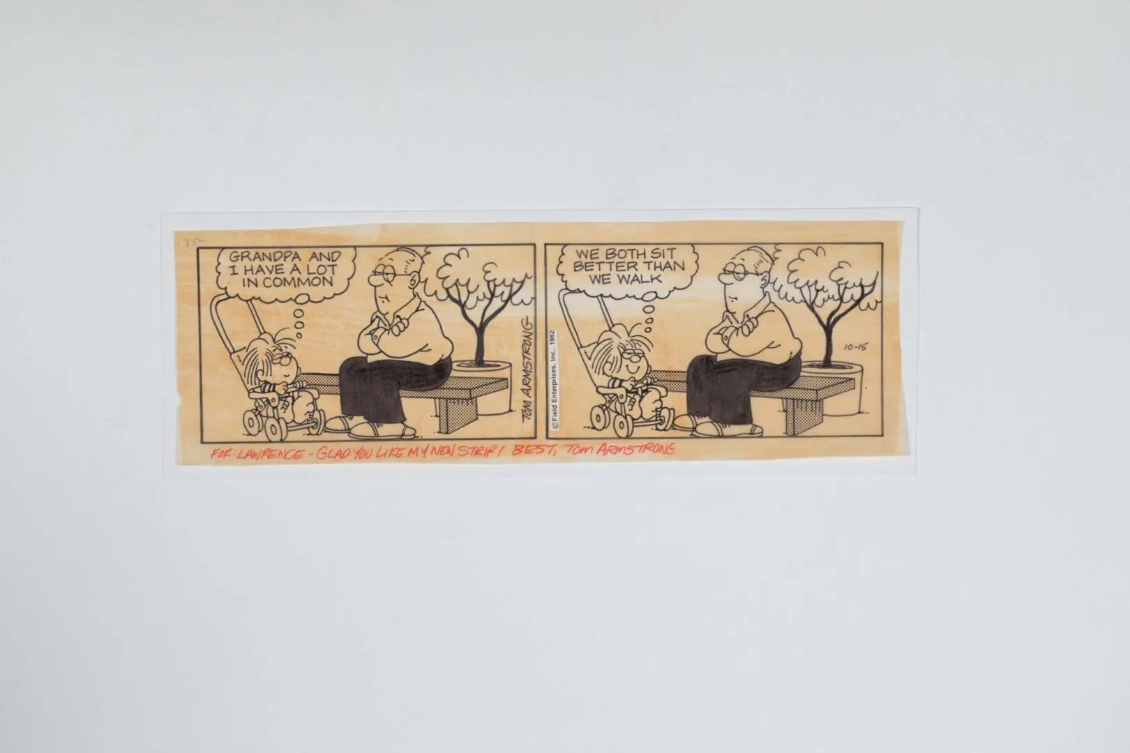 Vintage comic strip featuring a man and a reindeer with humorous dialogue.
