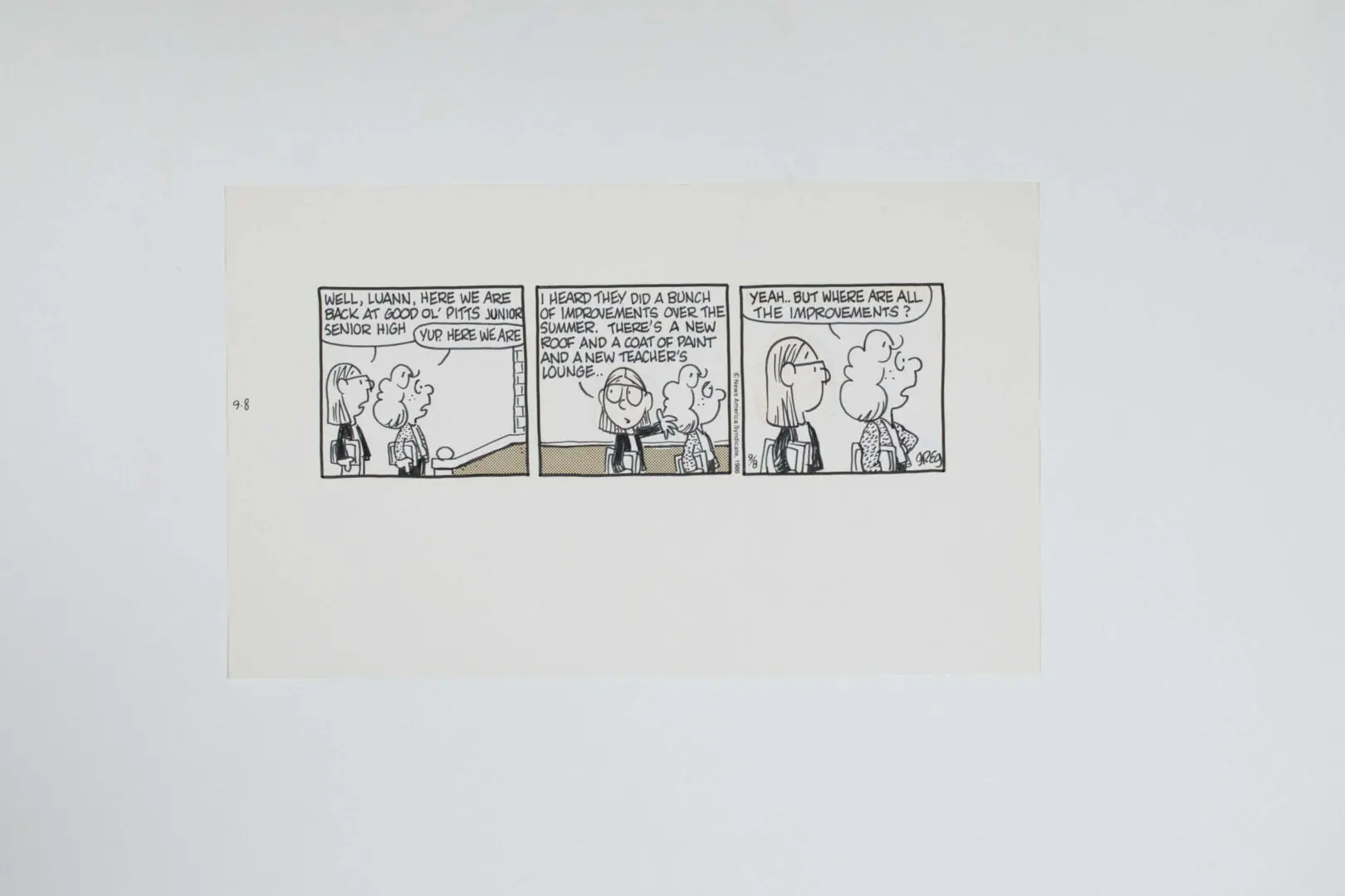 Comic strip with two characters discussing a misunderstanding about a joke.