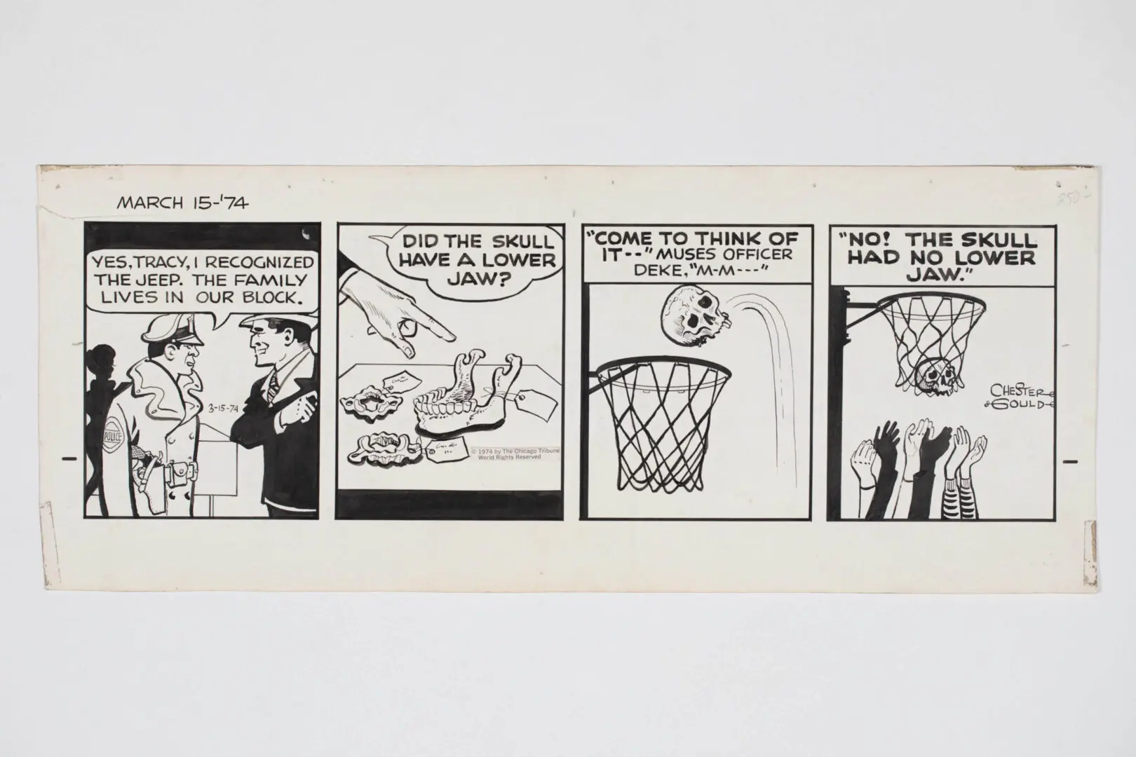 Comic strip showing a man discussing small loans and basketball shots.