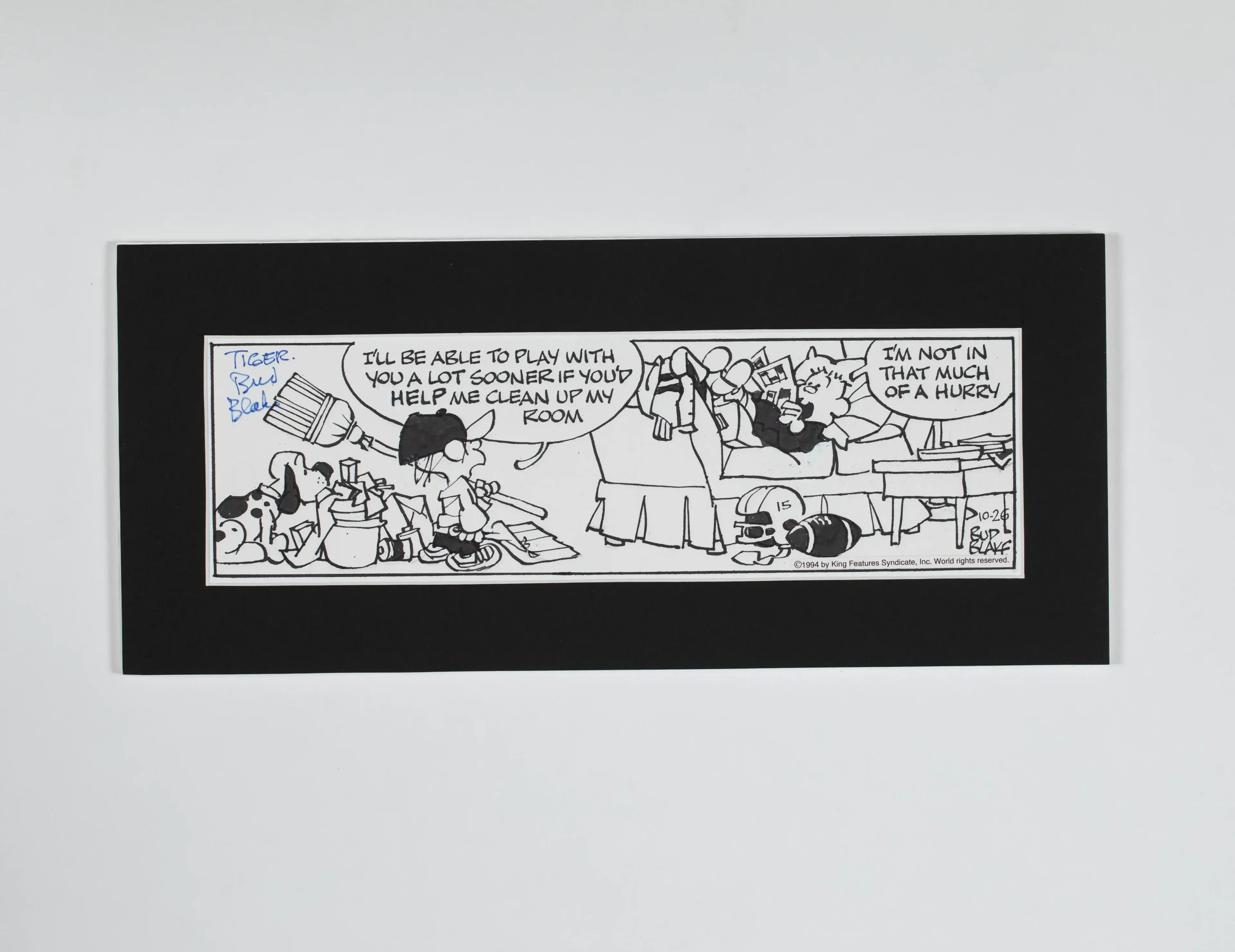 Comic strip of characters discussing a dog and a detective.